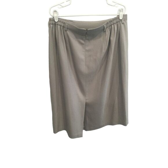 Talbots wool maxi skirt womens 18W 18 grey taupe Italian fabric modest office - Picture 6 of 11